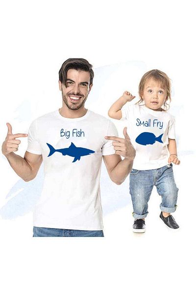 Tshirthane Μπλουζάκι Father Son Girl Big Fish Small Fry (ΕΙΝΑΙ ΜΟΝΟ ΠΡΟΪΟΝ ΠΡΟΣΘΗΚΗ 2 ΤΕΜΑΧΙΩΝ ΣΤΟ ΚΑΛΑΘΙ ΓΙΑ ΝΑ ΚΑΝΕΤΕ ΣΥΝΔΥΑΣΜΟ)