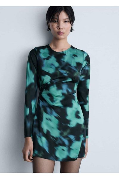 MANGO Woman Patterned Short Dress