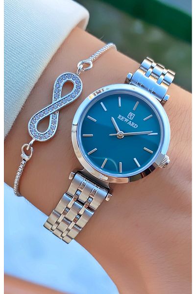 Reward Brand Silver Color Small Case Steel Cord Women's Wristwatch - with Bracelet Gift