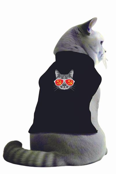 Advantage Funny Cat Soviet Communist Cat Printed Cat Sweatshirt