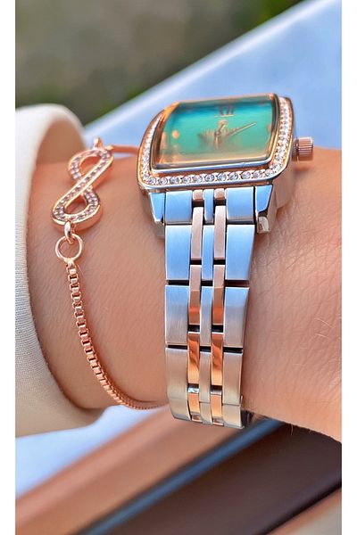 Reward Brand Yellow Silver Color Steel Cord Women's Wristwatch - with Bracelet Gift