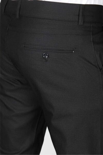 Genel Markalar Erkek Siyah Slim Fit İtalyan Kesim Keten Pantolon