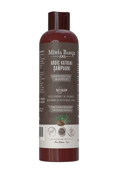 Minia Bahçe Bitki ve Sanat Atölyesi Hair and Body Shampoo - With Juniper Tar, 400ml