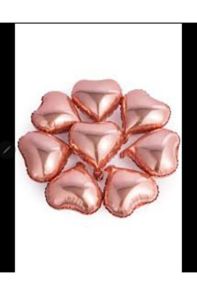 Baloncum Rose Gold Kalp Folyo Balon 10 Adet 25 Cm