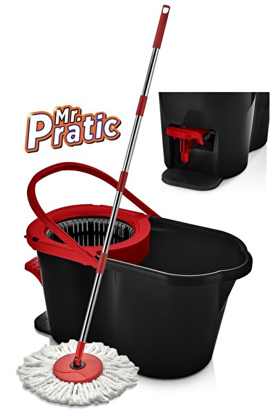 MR.PRATİC Twin Turbo Pedallı Yer Silme Temizlik Seti Mop Ve Paspas Pratik Ve ...