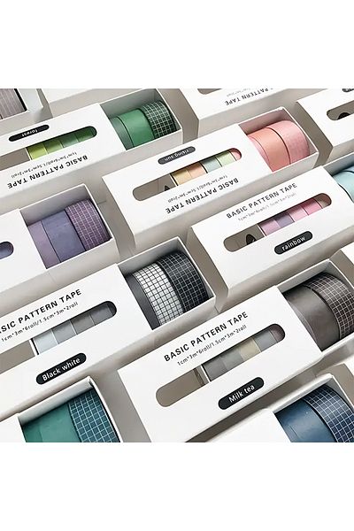 GUGUK Rainbow Pastel Themed 7-Color Washi Tape • Sticky Note