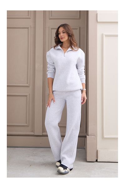 Elif Özbey Butik Transpirație de bază cu fermoar gri