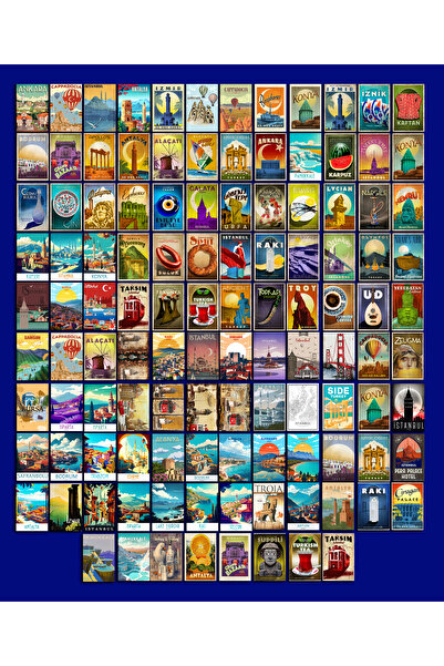 TELLGRAF طقم بطاقات بريدية بطابع تركيا (10 × 15 سم، 112 قطعة)