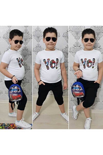 Burçak Butik Комплект із 3 предметів: капрі, футболка, сумка для хлопчика