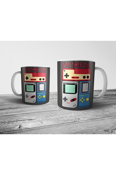 Pixxa Retro Gamer Player I'M This Old Mug