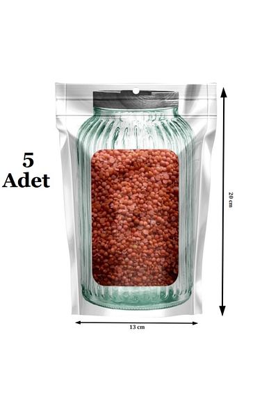RUBY BOUTİQUE Jar Appearance Ziplock Storage Bag with Snap Fasteners and Practical Bag 5 Pieces