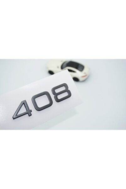 Genel Markalar Peugeot 408 Ön Panjur 2022+ Koyu Gri ABS Logo Amblem