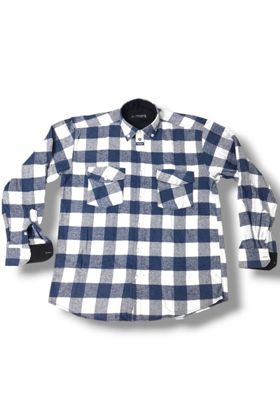 Emilio GARCİA Erkek Oduncu Gömleği Kalın Kışlık Çift Cepli Düğmeli