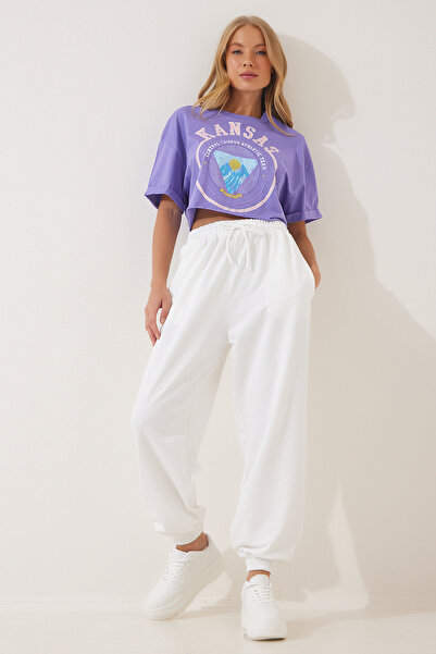 Lovelyİstanbul WHITE LAP0001 - Pantaloni de sport confortabili pentru jogging