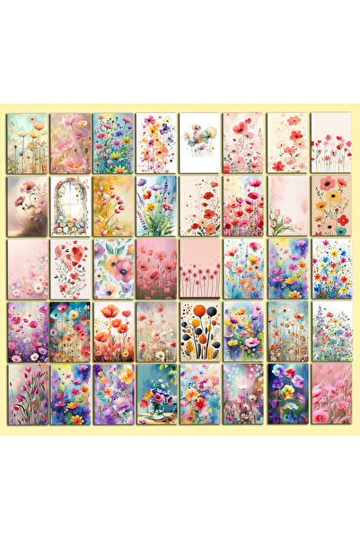 TELLGRAF مجموعة بطاقات بريدية تحت عنوان الزهور (10x15 سم 40 قطعة)