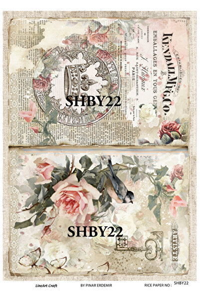 LİNEART SHABBY Serisi Pirinc Dekopaj Kagıdı  29X42cm No:SHBY22