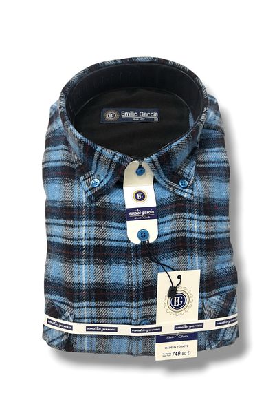 Emilio GARCİA Men's Lumberjack Shirt Thick Winter Double Pocket Buttoned