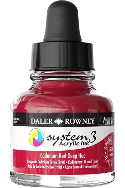 Daler Rowney System 3 Akrilik Mürekkebi 29.5ml - Cadmium Red Deep Hue 504