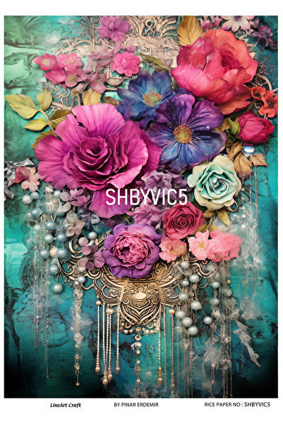 LİNEART SHABBY VIC Serisi Pirinc Dekopaj Kagıdı  29X42cm No:SHBYVIC5