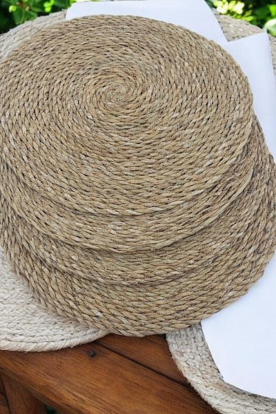 küche haus Oval Straw Basket with Snack Bowl - Multi-Purpose Decorative Handmade