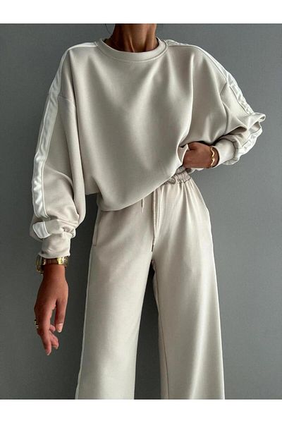 YouLikeButik Modal Stripe Detail Palazzo Set