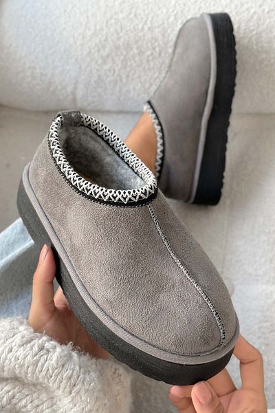 Shoebutik Šedé pantofle Cookie