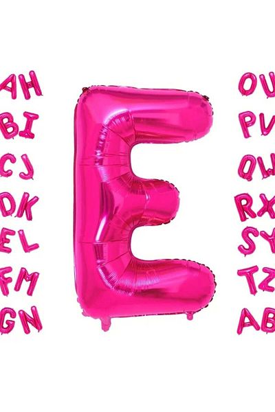 DÜVENCİ TİCARET Fuchsia Letter Foil Balloon 16 Inch 36 cm