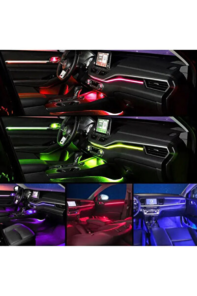 LIGHTNIX Araç İçi Ortam Aydınlatması LED RGB 64 Renk - Evrensel Ambiyans Seti, Tüm Araçlar İçin