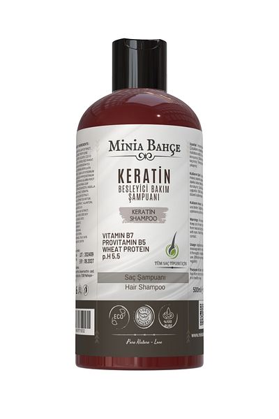 Minia Bahçe Bitki ve Sanat Atölyesi 500ml Keratin Nourishing and Care Shampoo