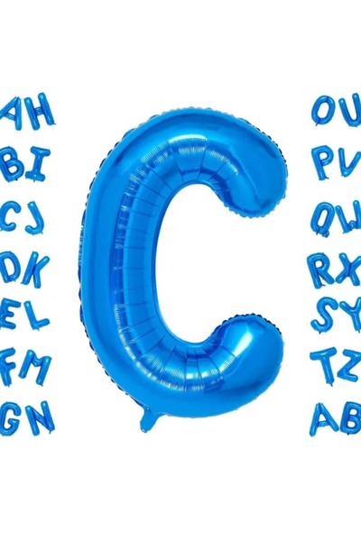 DÜVENCİ TİCARET Blue Letter Foil Balloon 16 Inch 36 cm
