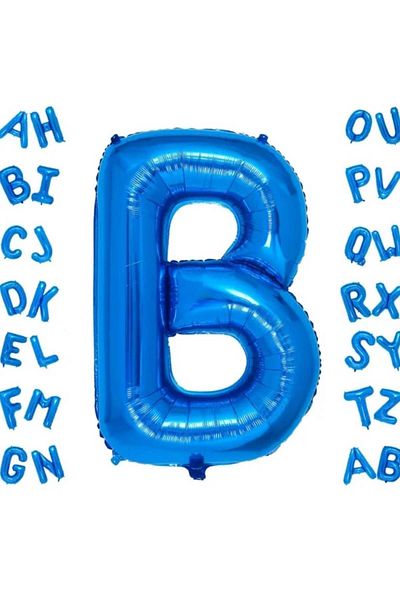 DÜVENCİ TİCARET Blue Letter Foil Balloon 16 Inch 36 cm