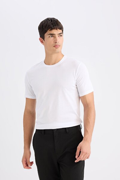 DeFacto Slim Fit Radfahren T-shirt - Solide Kurzarm Modal Blended Baumwolle Basic Kragen