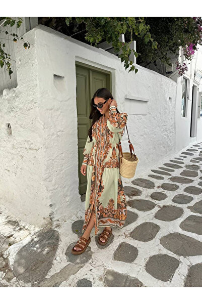 fiore fashion Rochie colorată din țesătură Atlas - Fără centură