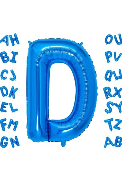 DÜVENCİ TİCARET Blue Letter Foil Balloon 16 Inch 36 cm