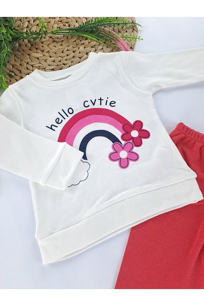 Butik Girl / Baby Winter Double Set Rainbow Printed