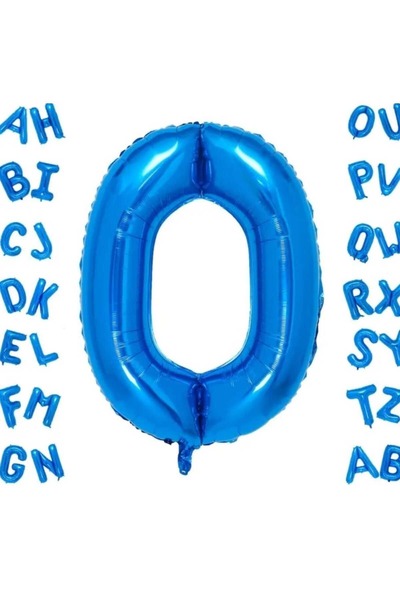 DÜVENCİ TİCARET Blue Letter Foil Balloon 16 Inch 36 cm