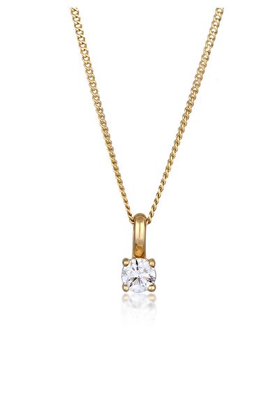 ELLI Necklace Diamonds Necklace Ladies Pendant Lab-grown Diamond White (0.034 CT) 585 Yellow Gold Ev