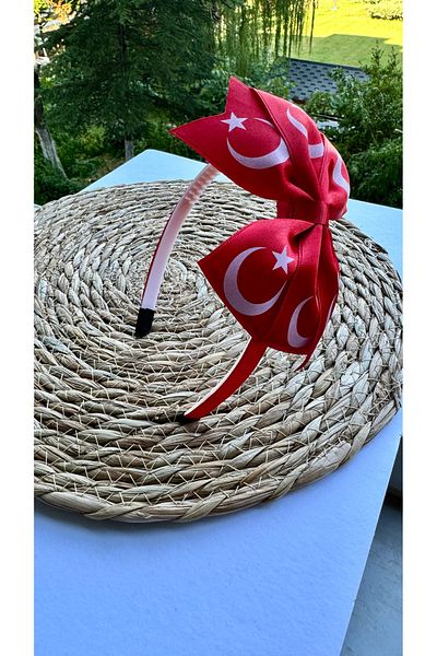 kombin takı Crescent Star Satin Crown and Buckle 29 Republic Day Children's Performance Crown with Bow