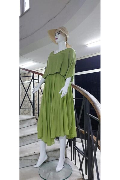 EREN STYLE Φόρεμα ιταλικής μουσελίνας λινό λουράκι - Μπλούζα & Σετ 2 τεμαχίων