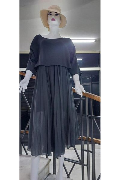 EREN STYLE Φόρεμα ιταλικής μουσελίνας λινό λουράκι - Μπλούζα & Σετ 2 τεμαχίων