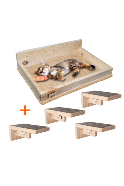 Barış Dizayn 5 Parça Peluş Yatak ve Halı Kaplamalı Basamak Seti (Duvar) 12KG