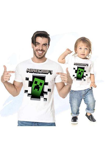 Tshirthane Μπλουζάκι Father Son Girl Mine craft (ΠΡΟΣΘΗΚΗ 2 ΤΕΜΑΧΙΩΝ ΣΤΟ ΚΑΛΑΘΙ ΓΙΑ ΝΑ ΚΑΝΕΤΕ ΣΥΝΔΥΑΣΜΟ ΤΙΜΗ ΕΝΑ ΠΡΟΪΟΝ)