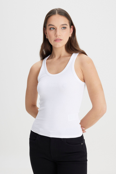 Lee Slim Fit Dar Kesim Beyaz Tişört