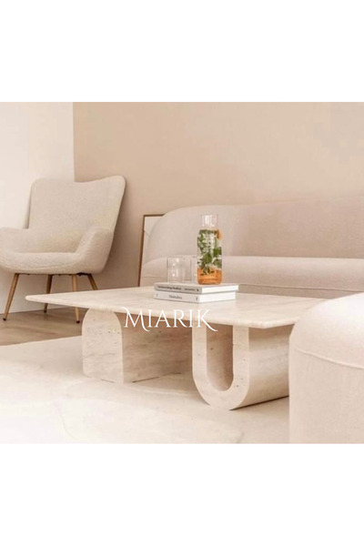 MIARIK DESIGN & DEKORASYON Traverten Geometrik Un Orta Sehpa