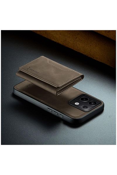 Zebana حافظة جلدية متوافقة مع هاتف Xiaomi Redmi Note 13 Pro 5G Zebana 2in1 Elite Class مع محفظة بني داكن