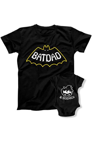 Tshirthane Μπλουζάκι μπλουζάκι Father Son Batdad Sidekick (Η τιμή ενός ενιαίου προϊόντος Προσθέστε 2 τεμάχια στο καλάθι για να κάνετε συνδυασμό