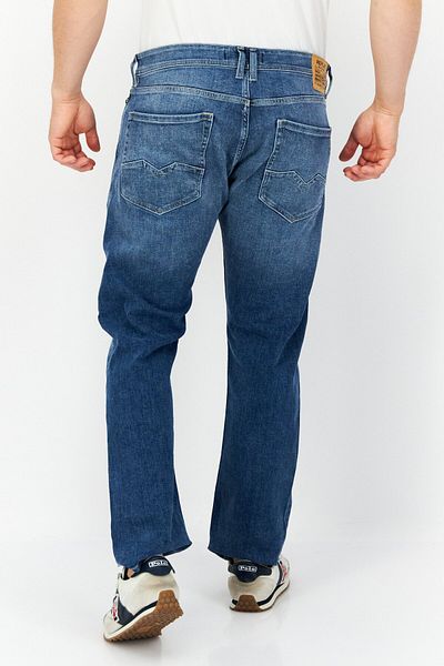 Replay Men Comfort Fit Washed Stretchable Jeans, Deep Blue Indigo