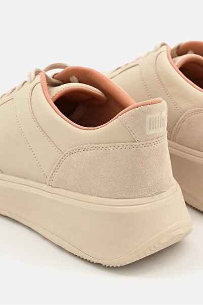Fitflop Women F-Mode Leather Flatform Sneakers, Beige