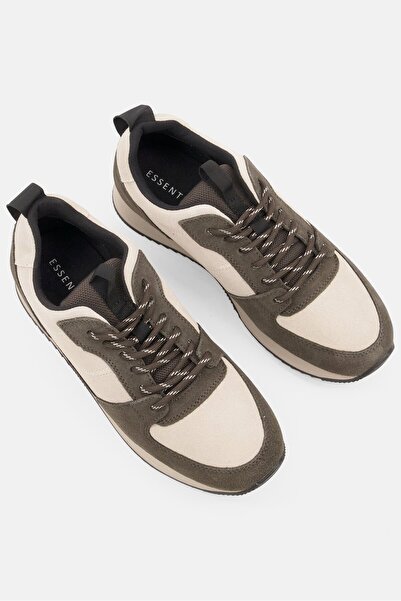 Tchibo Women Lace Up Sneaker Suede Casual Shoes, Olive