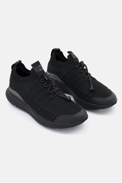 Fitflop Women Vitamin FF Metal Pop Knit Lace up Sport Shoes,Black